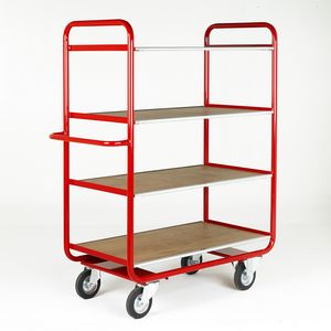 Trolley with 4 plywood shelves, open end Shelf Trolleys with plywood Shelves Shelf Trolleys | Shelf Trolley with Plywood Shelves | Multi Level Trolleys 14/Wheeled trolley.jpg